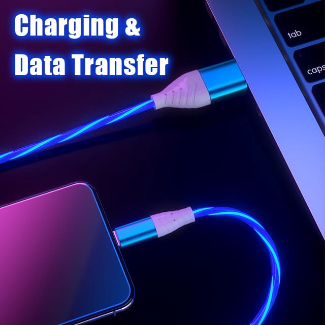 Kabel Data CG100 YOUNGPRO  LIGHTING MICRO USB Glowing Flowing Fast Charging QC3.0 Fast Transfer Data