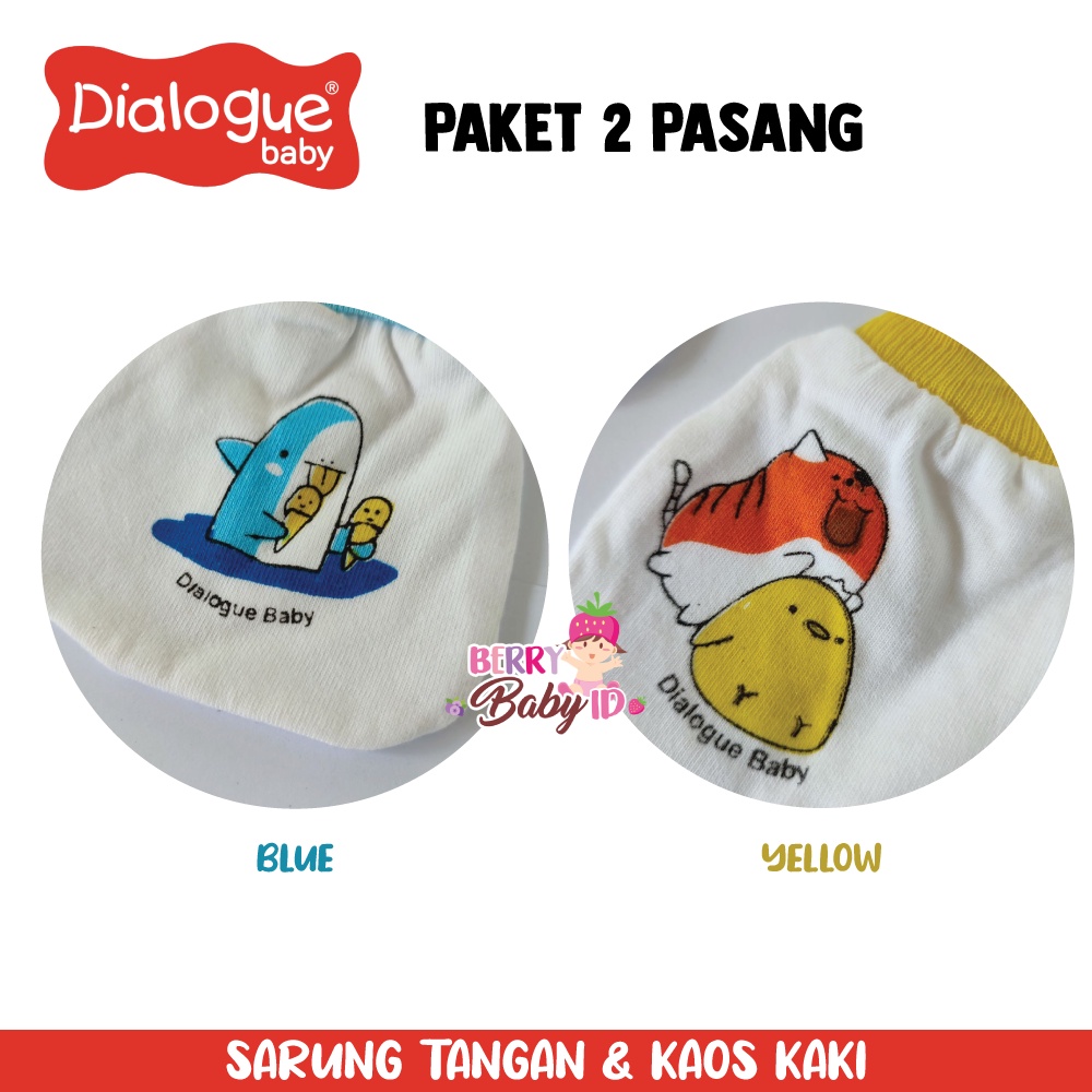 Dialogue Baby Paket 2 Pasang Sarung Tangan Mittens &amp; Kaos Kaki Bayi Berry Mart