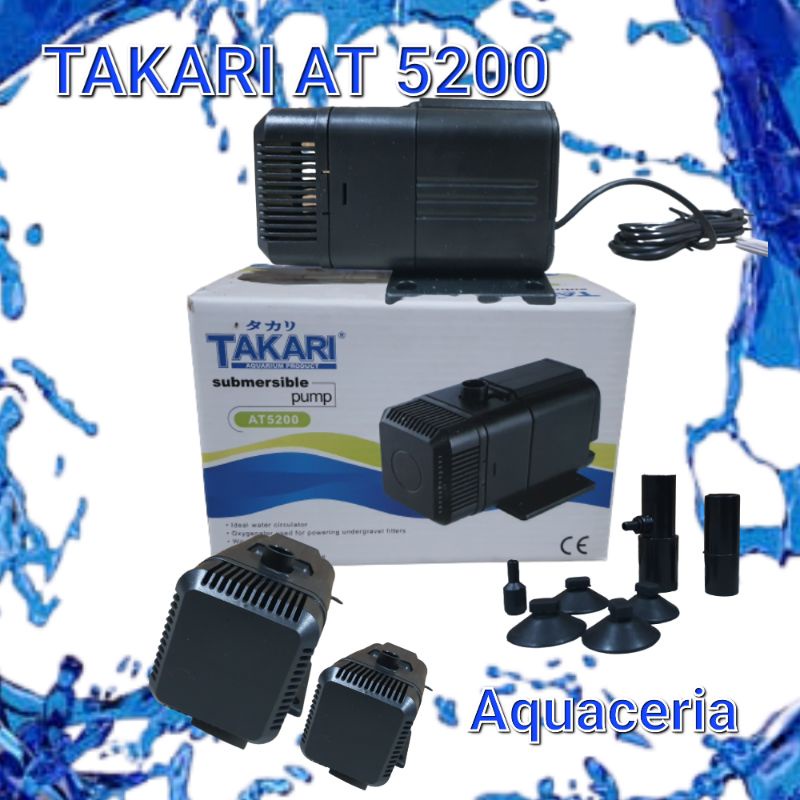 Mesin pompa Aquarium Kolam TAKARI AT5200 2800L/H Waterpump Best Quality