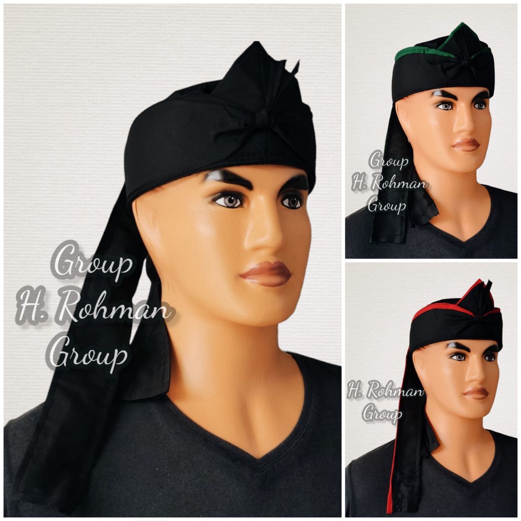 Ikat Bendo Udeng Hitam polosan blangkon pencak silat