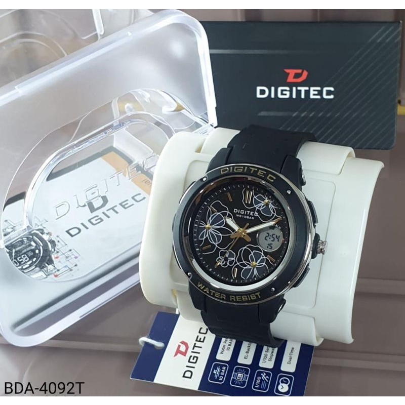Jam Tangan Wanita Analog digital Digitec Bda-4092T Original Tali rubber Tahan Air