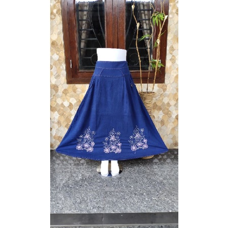 Rok Jeans Wanita / Rok Panjang Wanita / Rok Bordir / Rok Jeans Murah / Rok Cantik