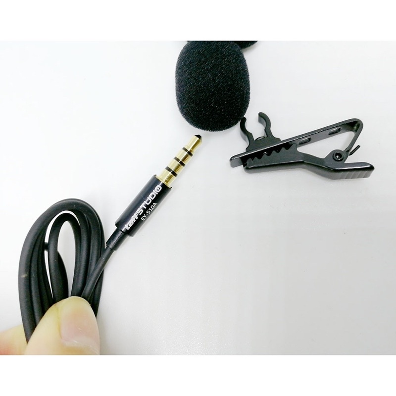 TaffSTUDIO Deluxe 3.5mm Microphone with Clip for Smartphone / Laptop / Tablet PC - EY-510A - Black