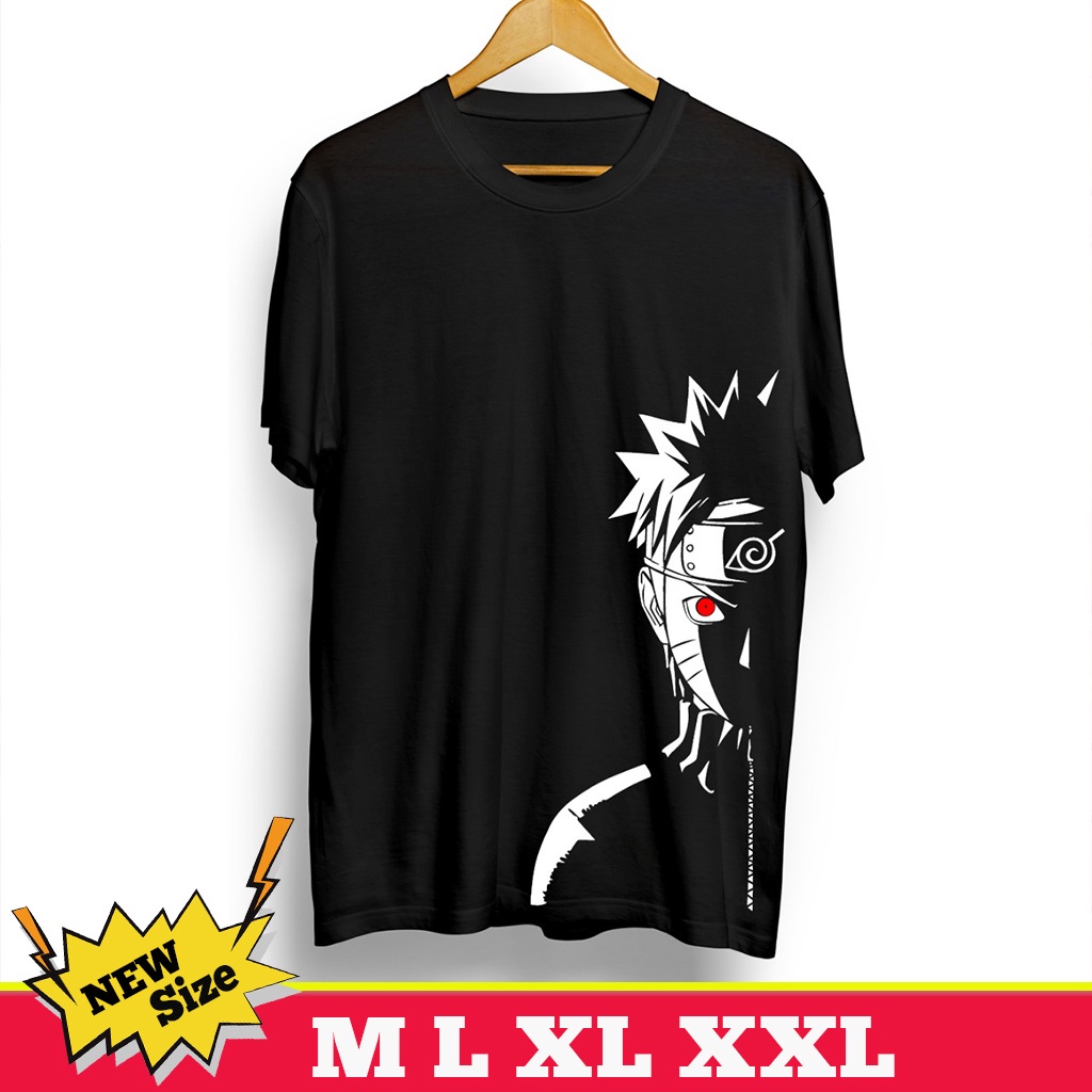 BelovedFashion - Kaos Pria Kaos Distro NARUTO SILUET Black CN830