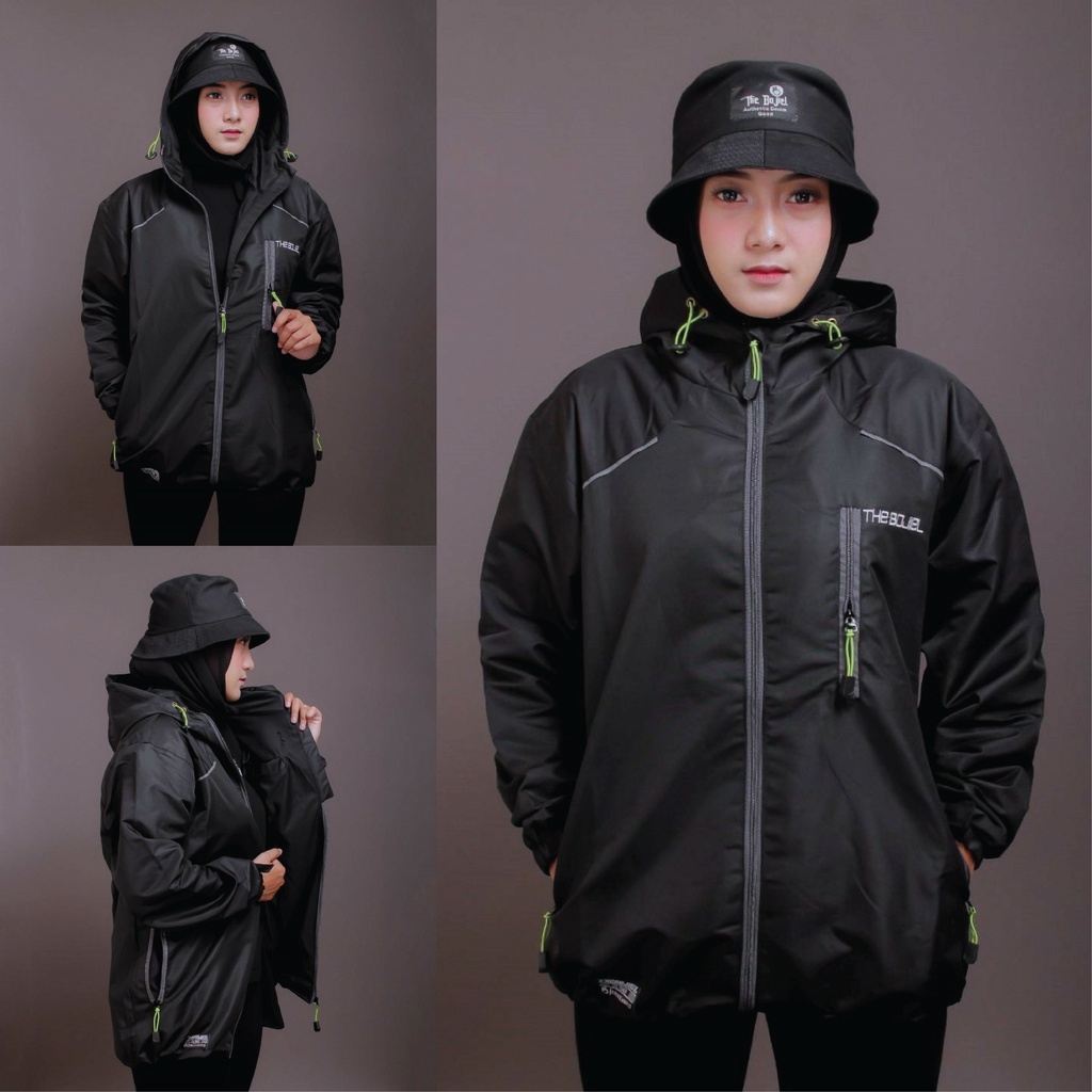 Jaket Parasut Wanita Pria Waterproof Chest Windbreaker Original Distro The Bojiel