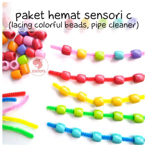 Zoetoys Paket Hemat Sensori | Coloring Bag Meronce Manik Sorting Color Pompom Tweezer Balloon | Sensory Toys | Mainan Edukasi Anak