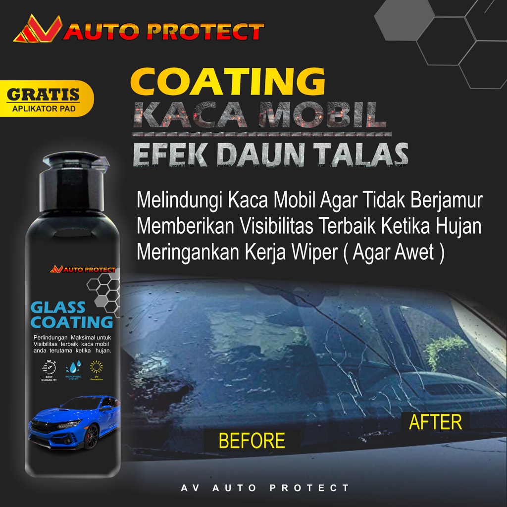 Coating Kaca Mobil - Pelapis Kaca Mobil - Glass Coating | Efek Daun Talas - Hydrophobic | By Av Auto Protect