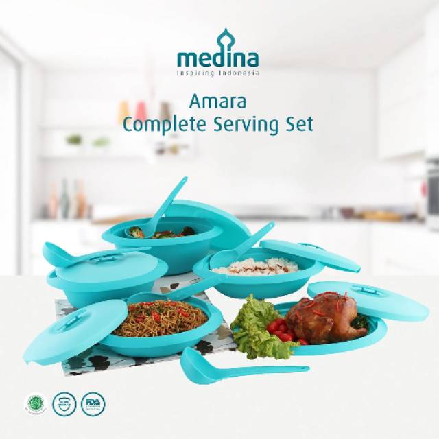 [MEDINA] Amara Complete Serving Set//Wadah Saji//Wadah Prasmanan//Perlengkapan Makan Plastik Halal