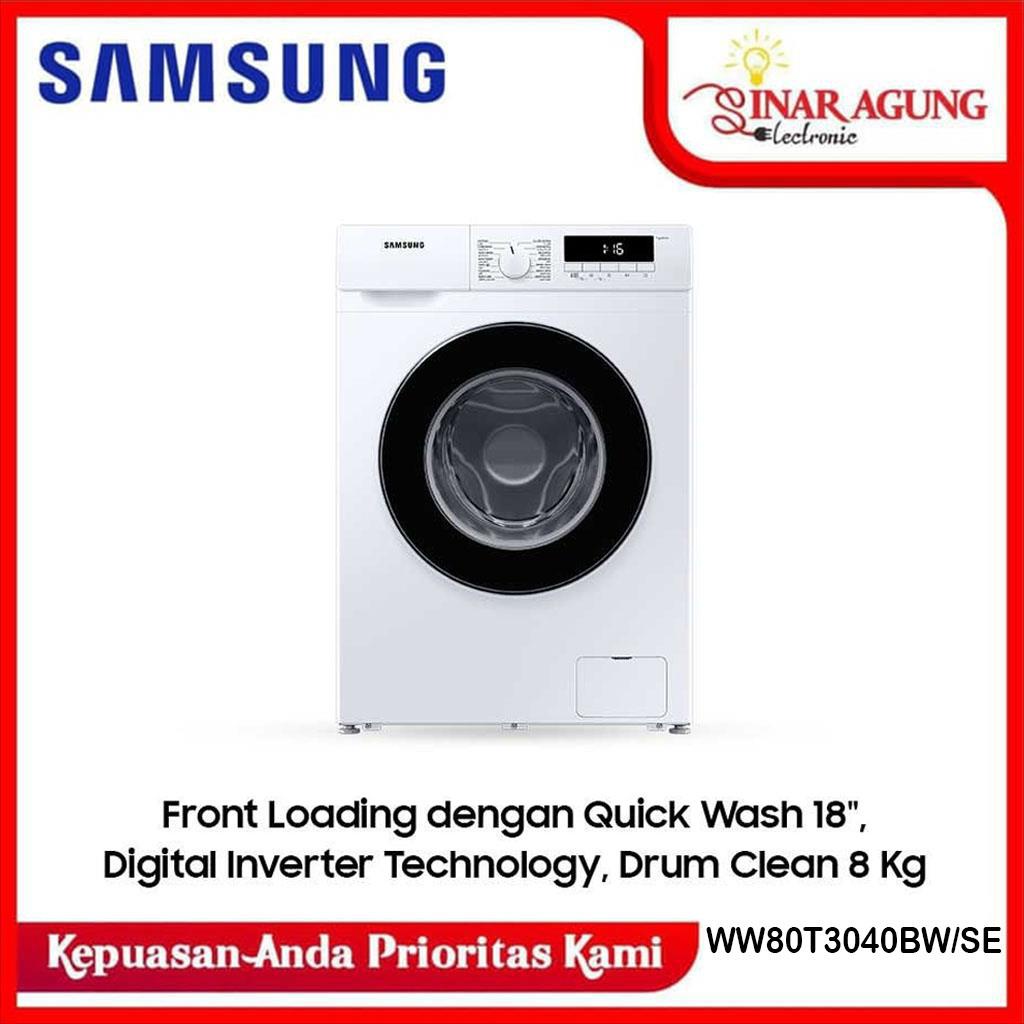 SAMSUNG MESIN CUCI FRONT LOADING 8KG QUICK WASH - WW80T3040BW/WW