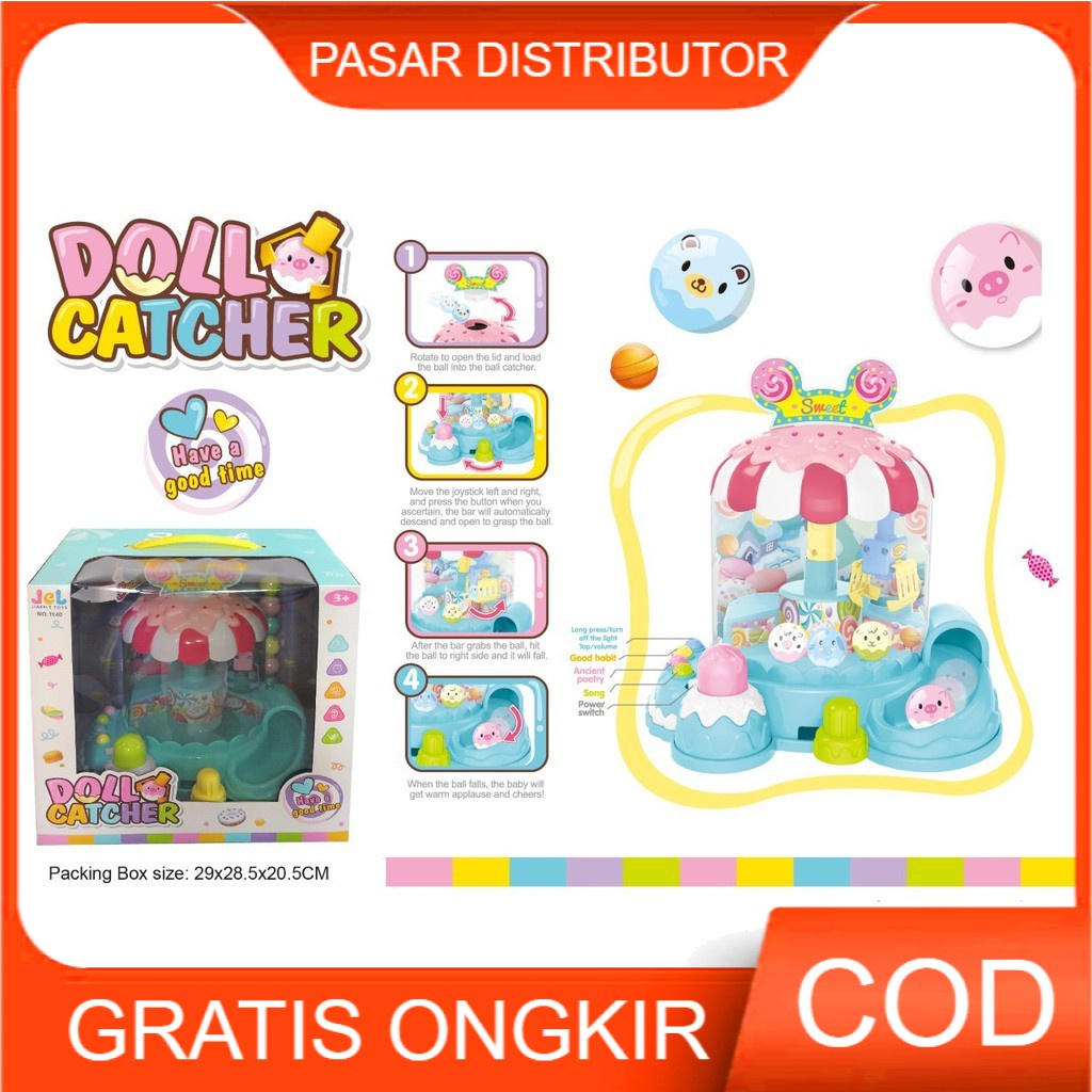 Mainan Anak Doll Catcher 1140 Mesin Capit Bola Jepit Boneka - Mainan - Mainan Anak