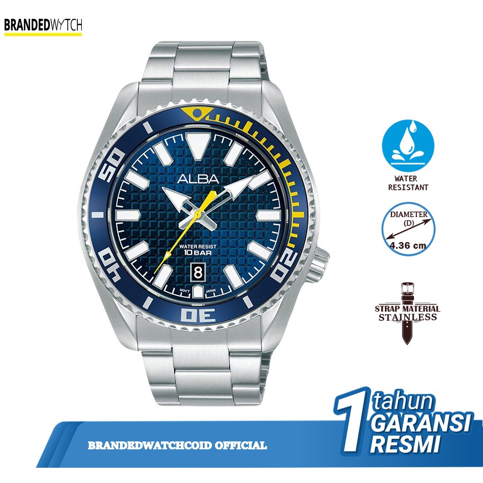 Alba AS9N97X1 Jam Tangan Pria Alba AS9N97 Original Diamter 4,36 cm