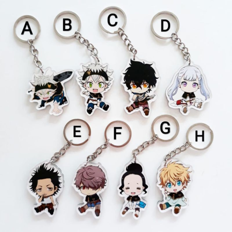 Keychain Anime Black Clover Gantungan Kunci Ganci Akrilik Merchandise