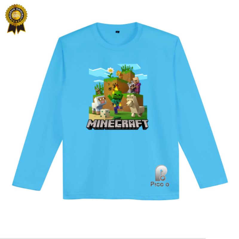 BAJU KAOS ANAK MINECRAF LENGAN PANJANG UNISEX