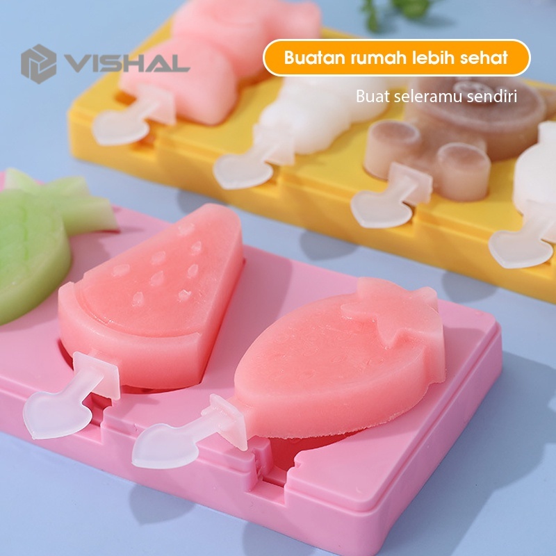 VISHAL Cetakan Ice Cream Silikon / Ice Cream Mold Dapur Cetakan Silikon Es Krim Musim Panas DIY VS-99