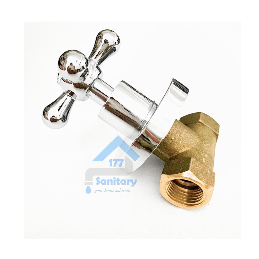 Stop kran tanam kuningan Baling minimalis 6012-keran air shower tembok putaran karet valve brass /h4