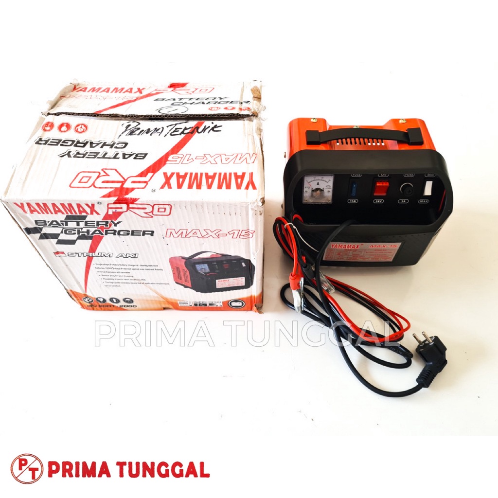 Alat Cas Strum Aki Mobil Yamamax Pro Battery Charger 15 Ampere