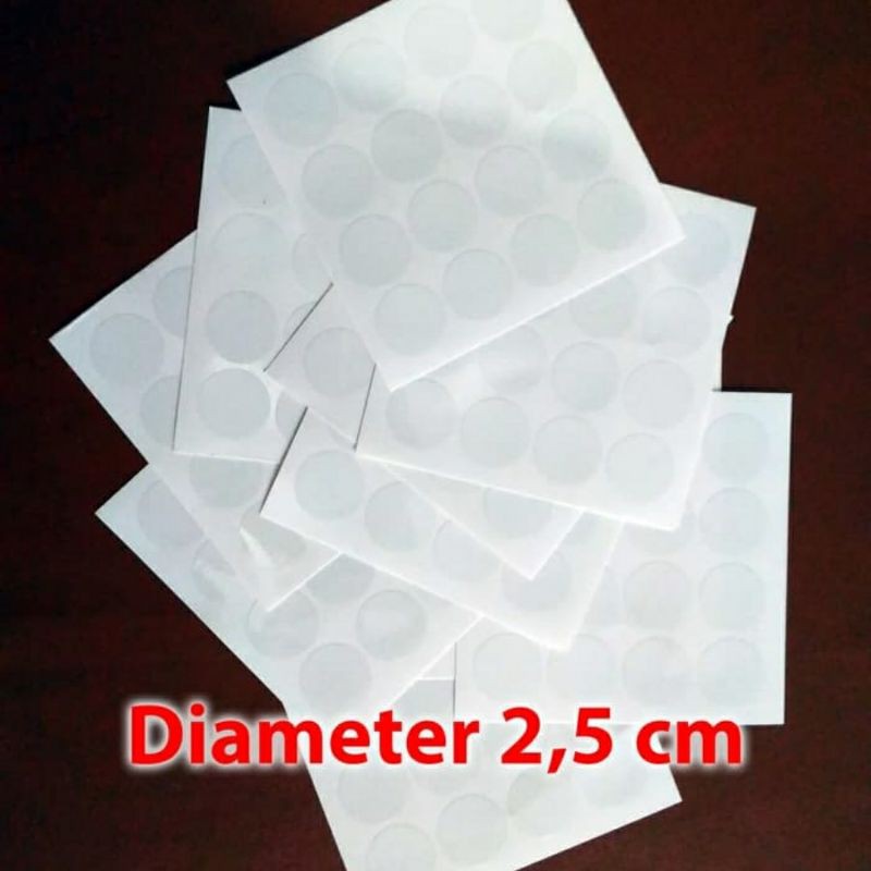 

50pcs stiker transparan bulat diameter 2,5 cm label dus botol bundar