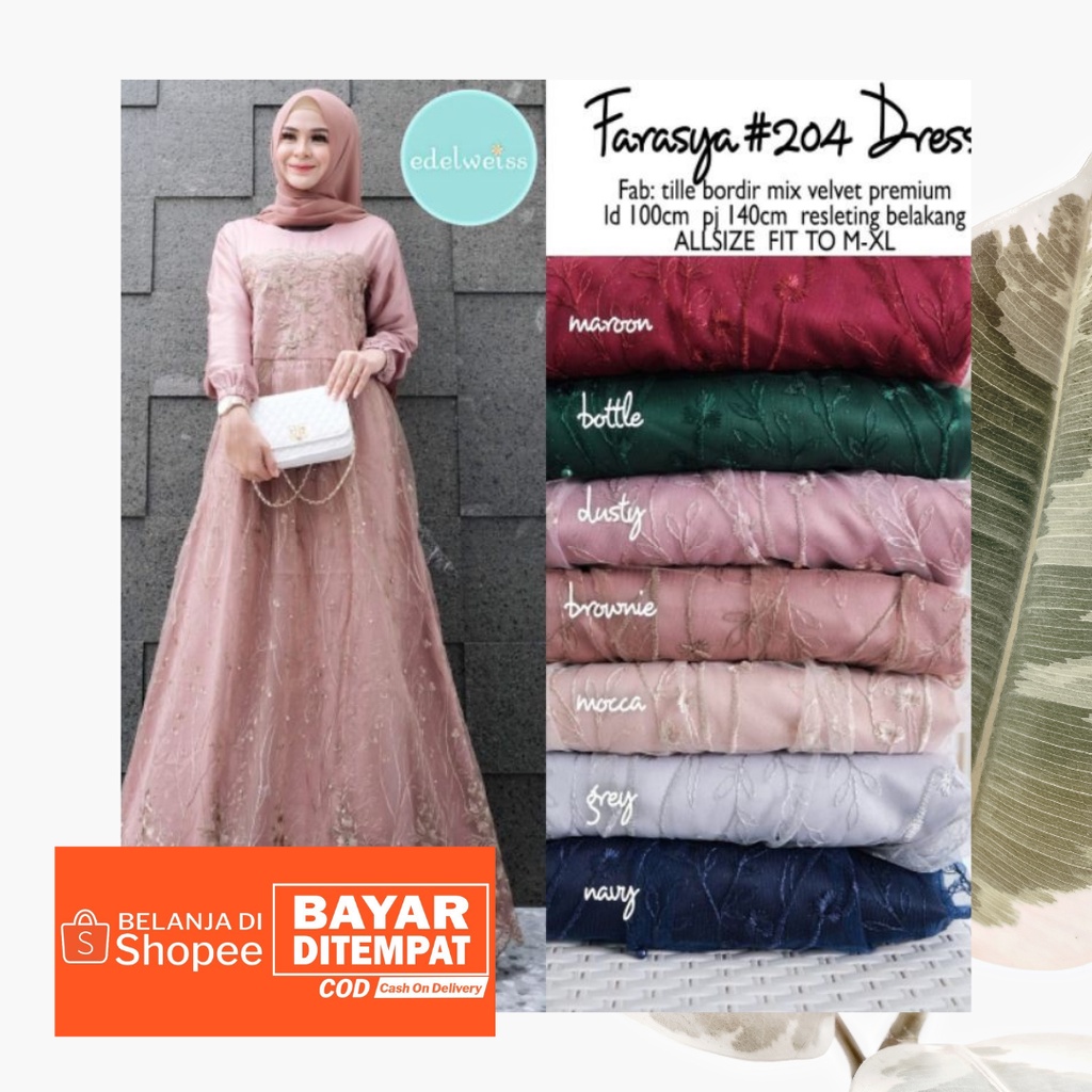 GAMIS BRUKAT MUTIARA FARASYA KOMBINASI VELVET PREMIUM/ Gamis brokat busui / GAUN PESTA MAYUNG