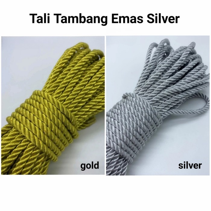 TALI TAMBANG / TALI KUR TAMBANG / TALI TAMBANG EMAS / TALI TAMBANG PERAK / TALI METALIK TAMBANG 3MM