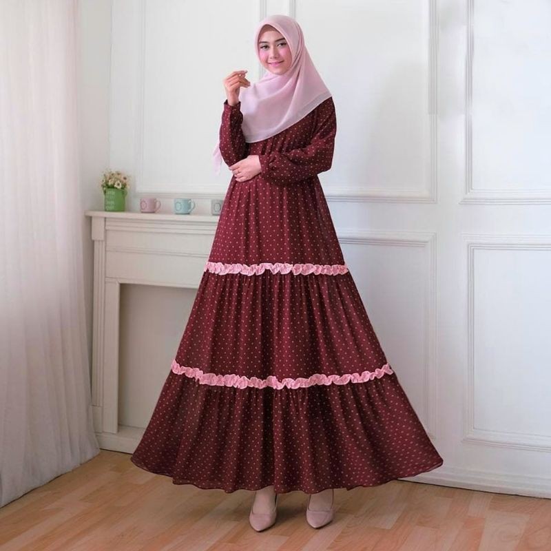 Gamis polkadot susun naura