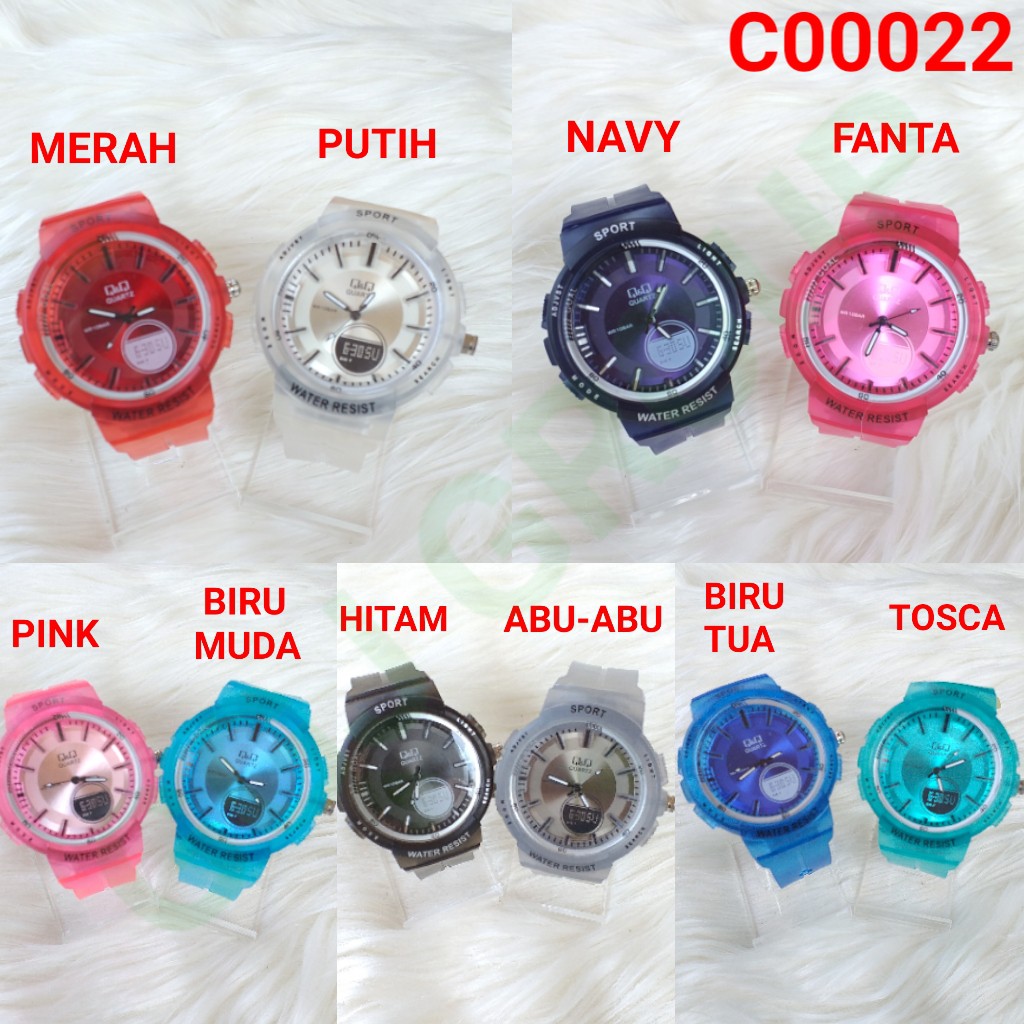 C ( C00022 ) JAM TANGAN TRANSPARAN DEWASA / WATER RESISTANT 3 ATM / HARGA GROSIR