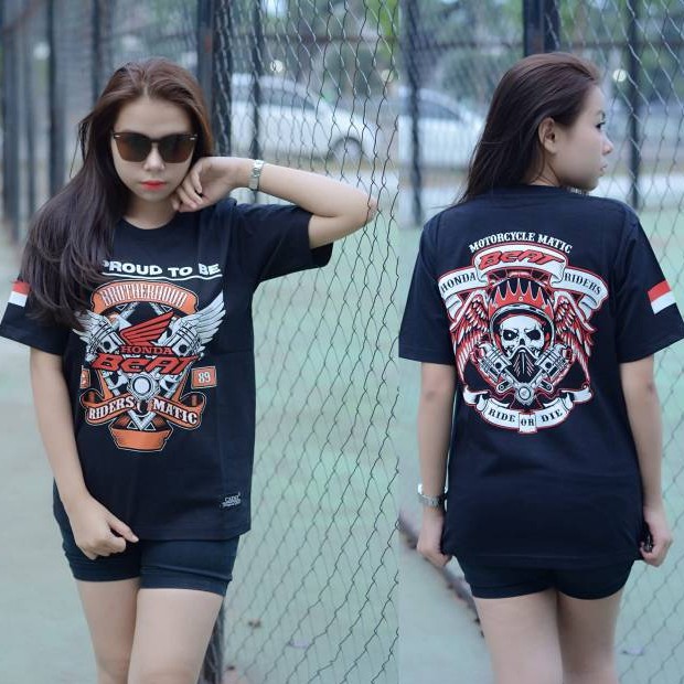 Kaos bikers Beat baju honda rider indonesia kaos honda beat original kaos bikers honda beat
