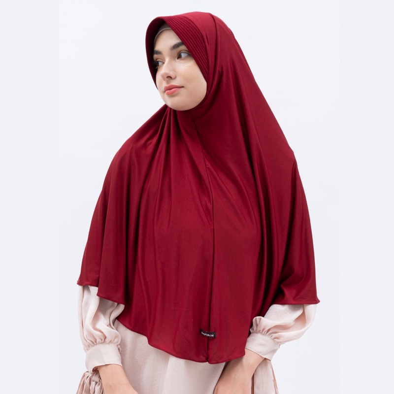 Hijab Khimar Bergo Jumbo Spandek Jersey | Jilbab Bergo Simple Pad Spandek Jersey | Kerudung Ukuran Jumbo