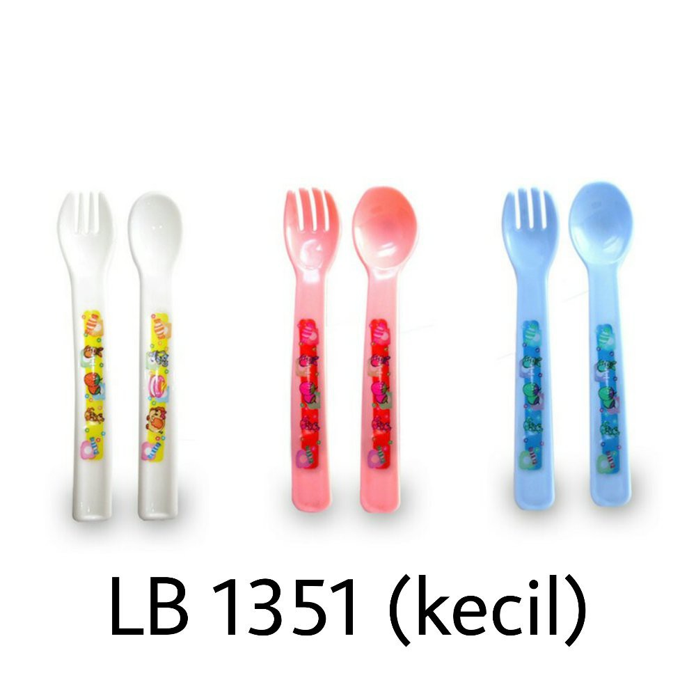 Morinz  Lusty Bunny LB-1351 &amp; LB-1361 Sendok dan Garpu Bayi Anak  - 1 set isi 2