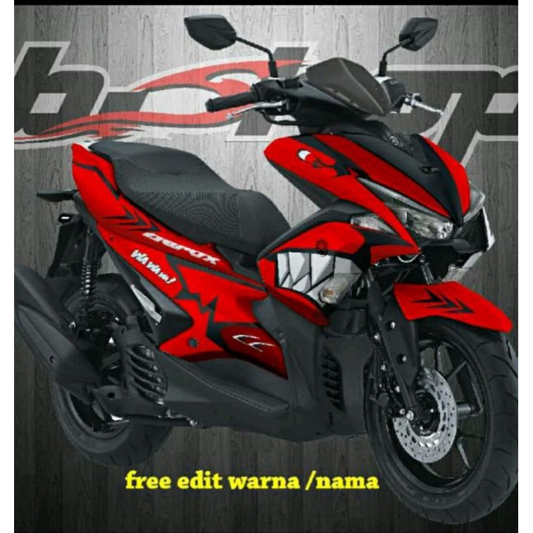 sticker decal aerox sharks red