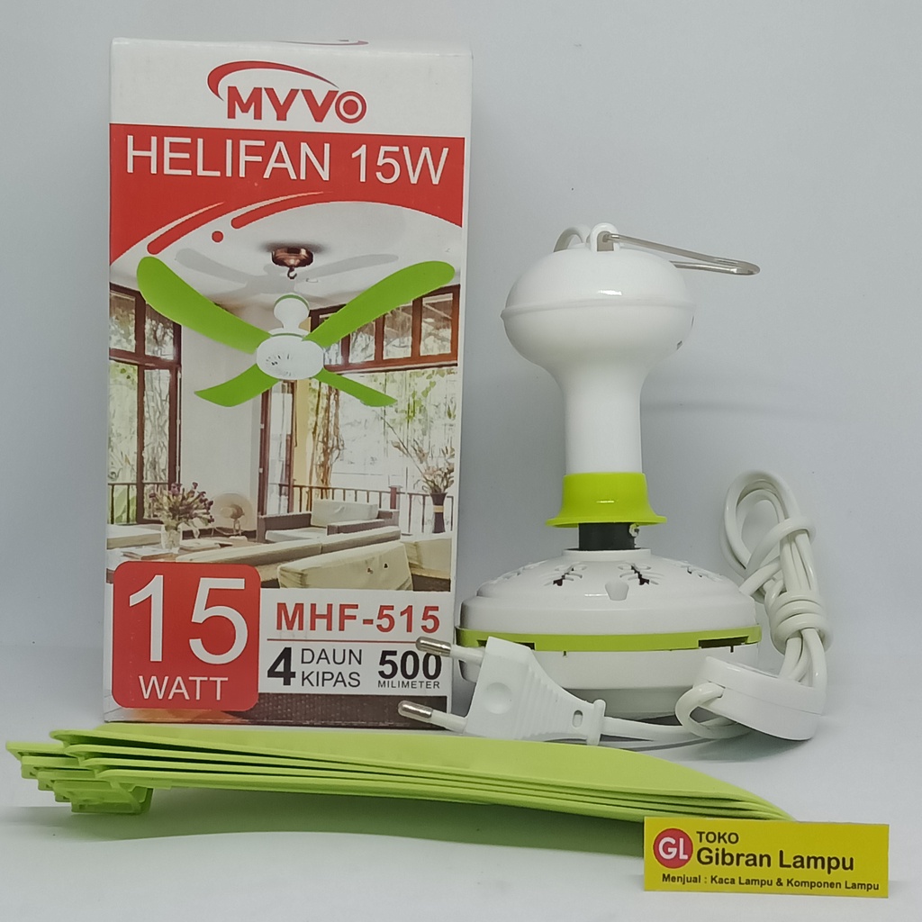 Kipas Baling Kecil - Helifan MYVO Profan 15 Watt - Kipas Angin Gantung Mini Portable