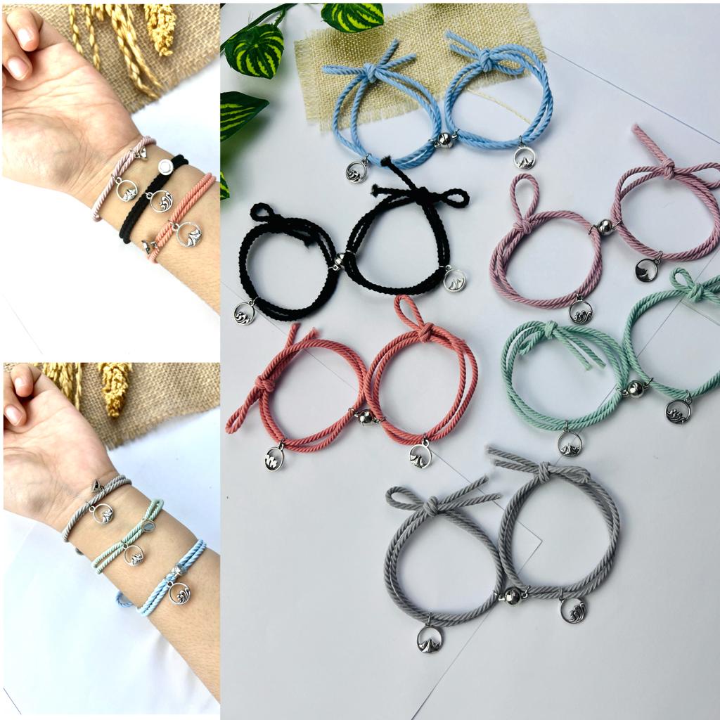 ⭐ 2 PCS TERMURAH GELANG MAGNET COUPLE LUCU ANEKA WARNA GELANG PERSAHABATAN