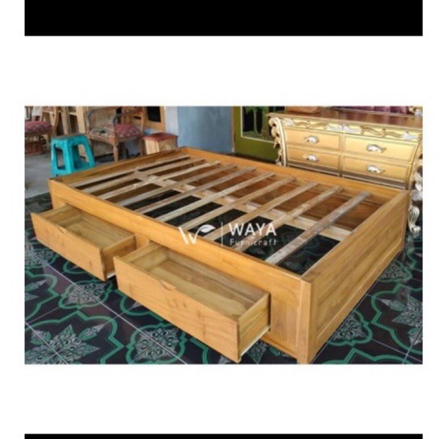 Dipan minimalis Laci Jati Furniture Jepara