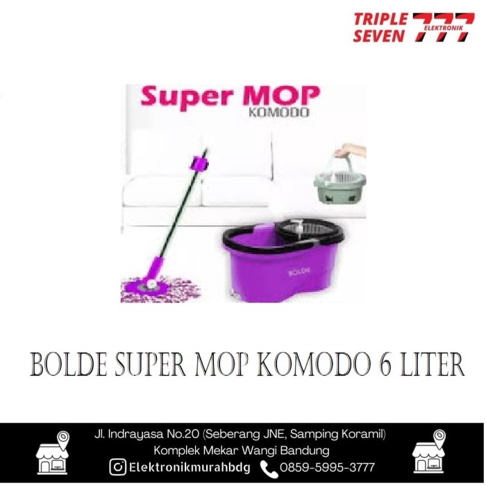 sale Bolde Super Mop Komodo 6 Liter Spin Mop Pengering Bisa Dilepas BOLDE - Biru Diskon