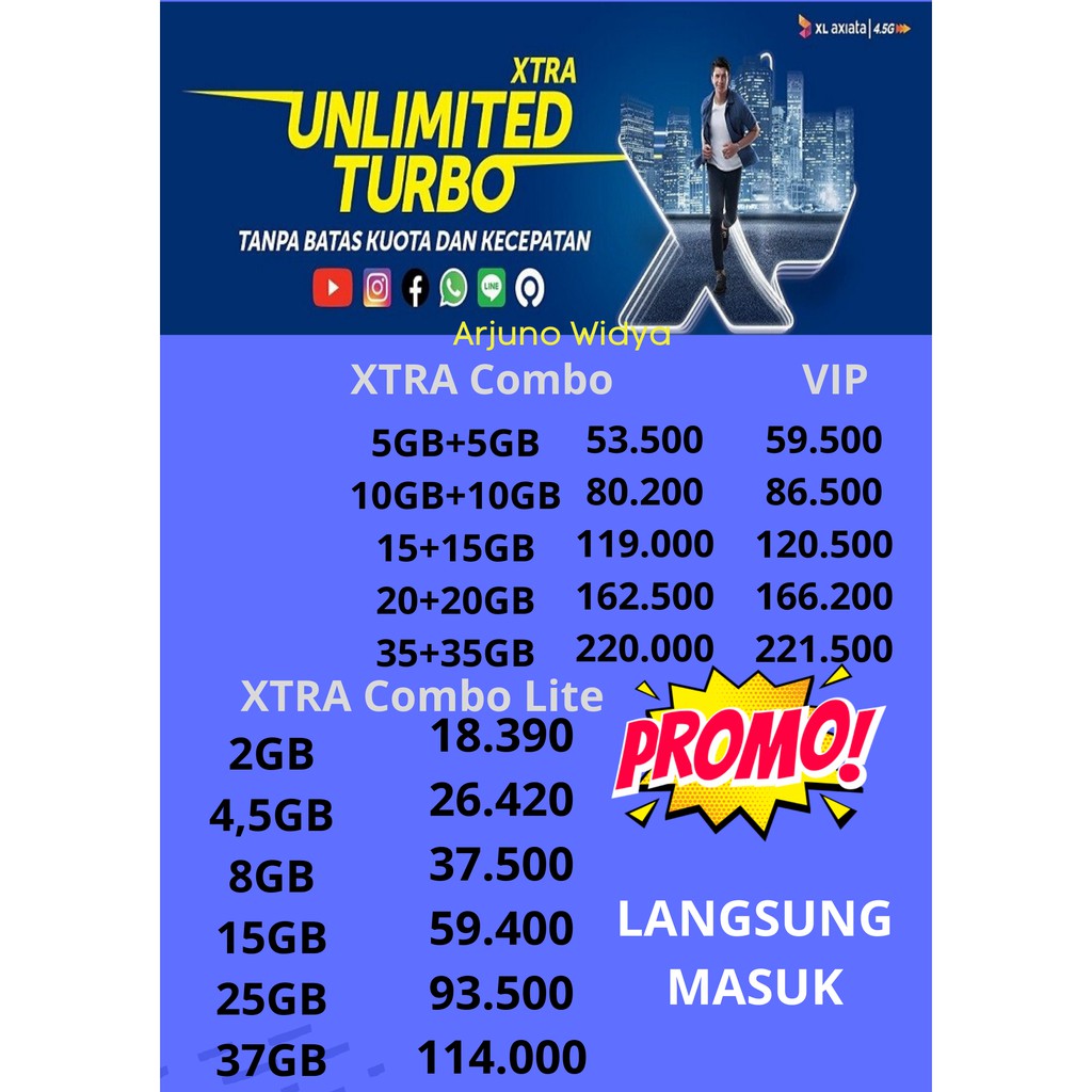 Paket Kuota Xl Xtra Combo Lite Vip Hotrod On Data Murah Termurah Inject 5gb 10gb 15gb 20gb 35gb Shopee Indonesia