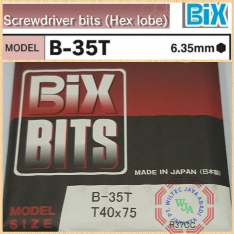 Mata Obeng / Screwdriver Bits B35T4075 merek BIX (Japan) B-35T / B-3T