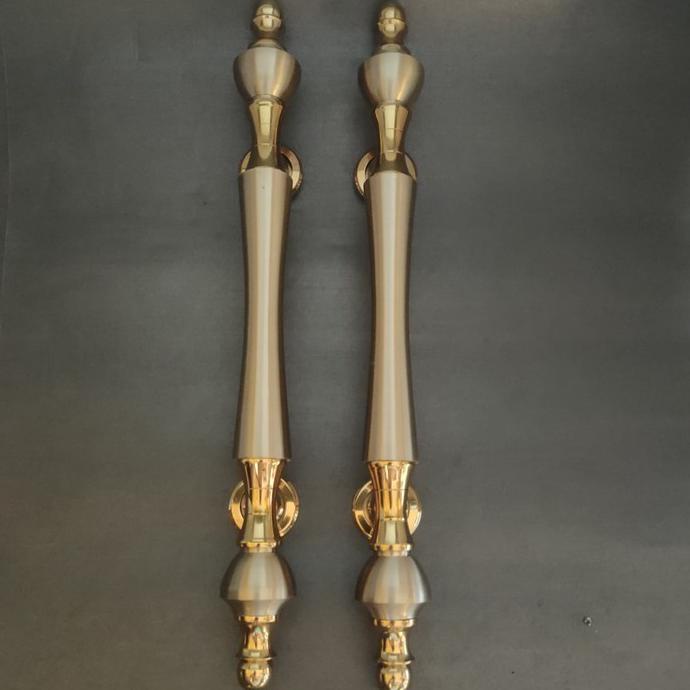 GAGANG PINTU HANDLE PINTU KUNINGAN MOTIF DAHLIA GOLD ASLI KUNINGAN