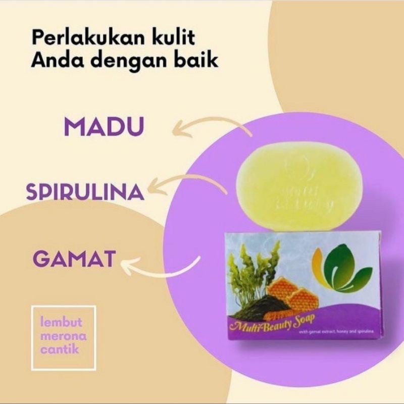COD MultiBeauty Soap Gratis Jaring / Sponge Original Sabun Multi Beauty Official Grosir Minim 5 pcs