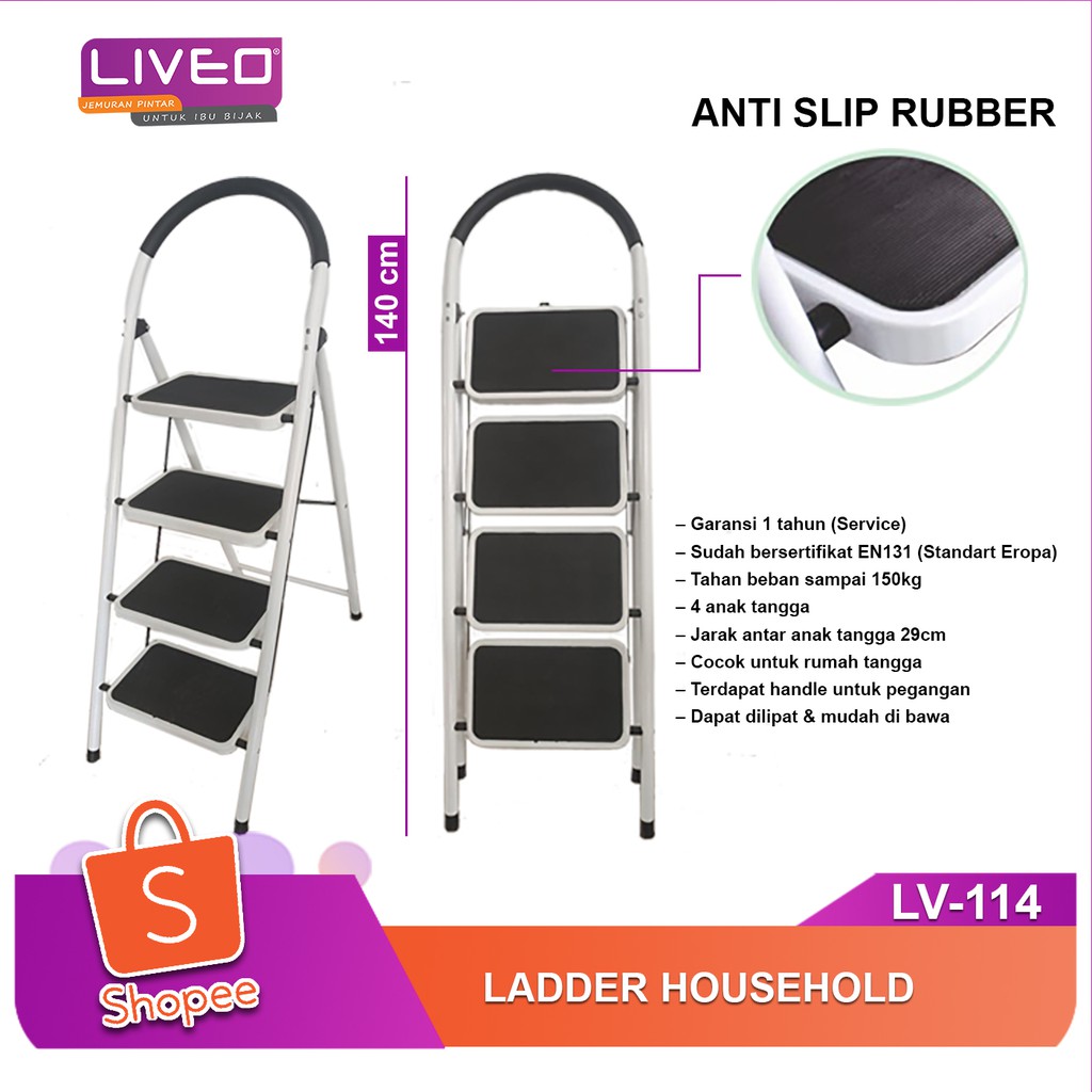 LIVEO Tangga 4 Step Ladder LV114 | Shopee Indonesia