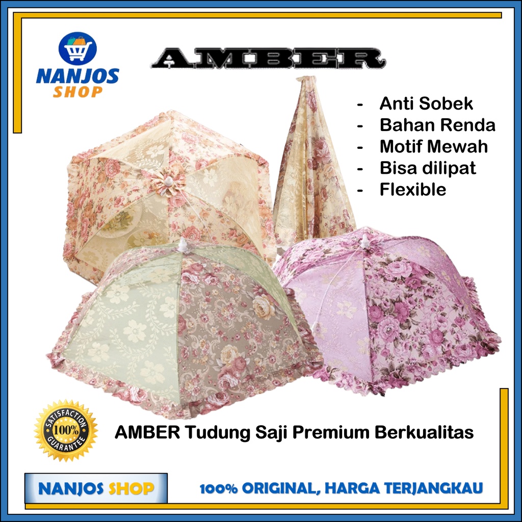 Tudung Saji Lipat / Tudung Saji Makanan / Tudung Saji Lipat Anti Robek 80 CM AMBER