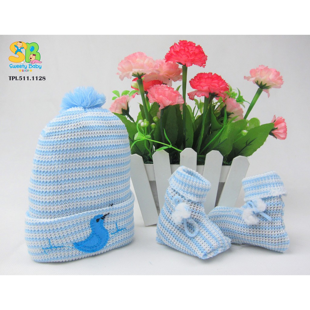 Topi Kupluk sepatu bayi Rajut Tebal / Topi Bayi Kupluk Cewek / Topi Bayi Rajut Lucu