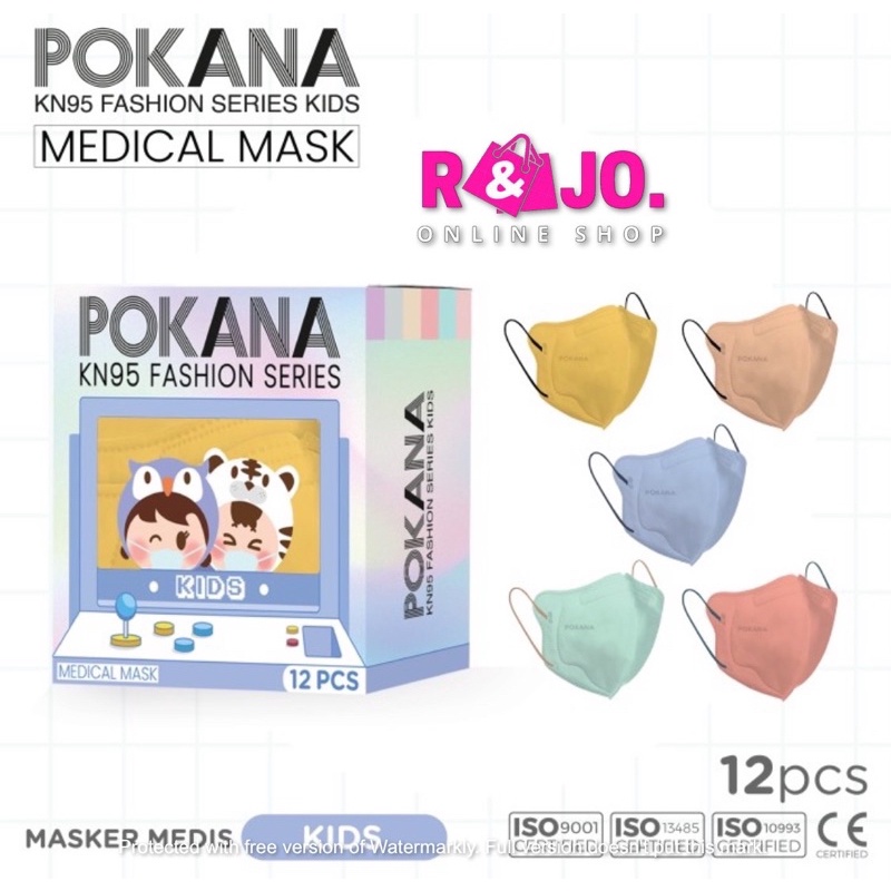 POKANA KN95 6ply FASHION SERIES KIDS Earloop MEDICAL Face Mask