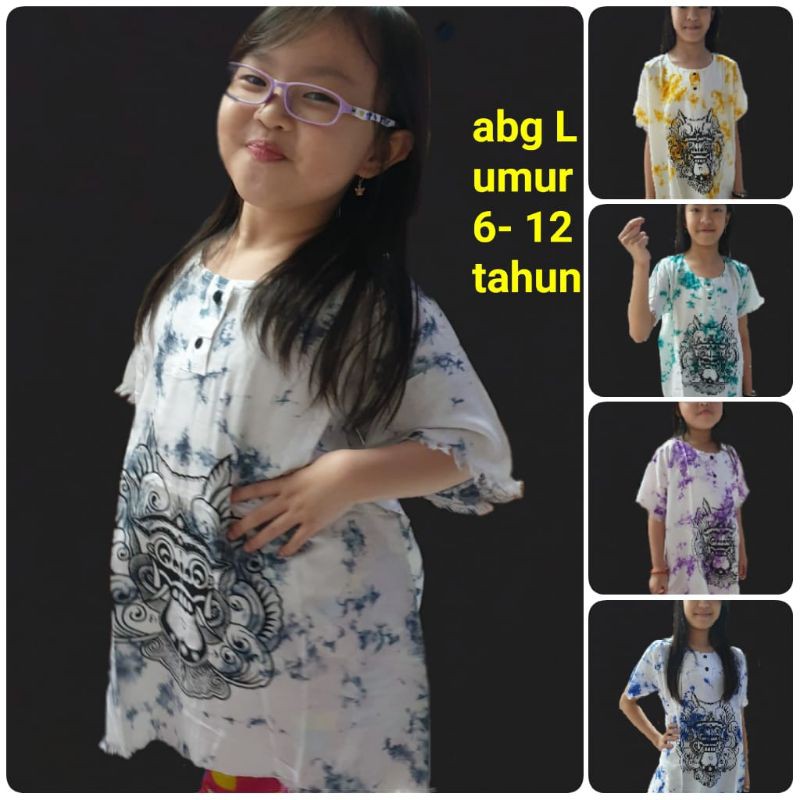 baju Bali abg L  barong dasar putih umur 6-12 tahun