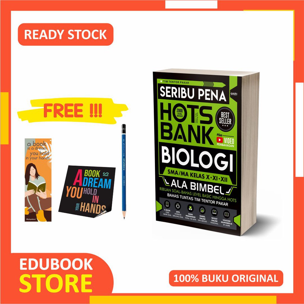 

BIOLOGI SMA SERIBU PENA HOTS BANK BESTSELLER - EMC - (BONUS PENSIL 2B, BOOKMARK, STIKER)