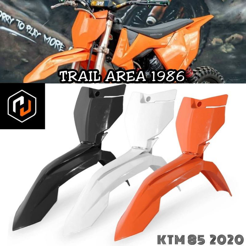 Spakbor Depan Papan Nomor KTM 85 2020 Slebor Sparkboard Plat Nomer Universal Modif CRF KLX WR 155 HR