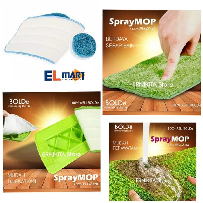 Refill spray mop BOLDe ultima kain pel microfiber 1 SET 3PC Original