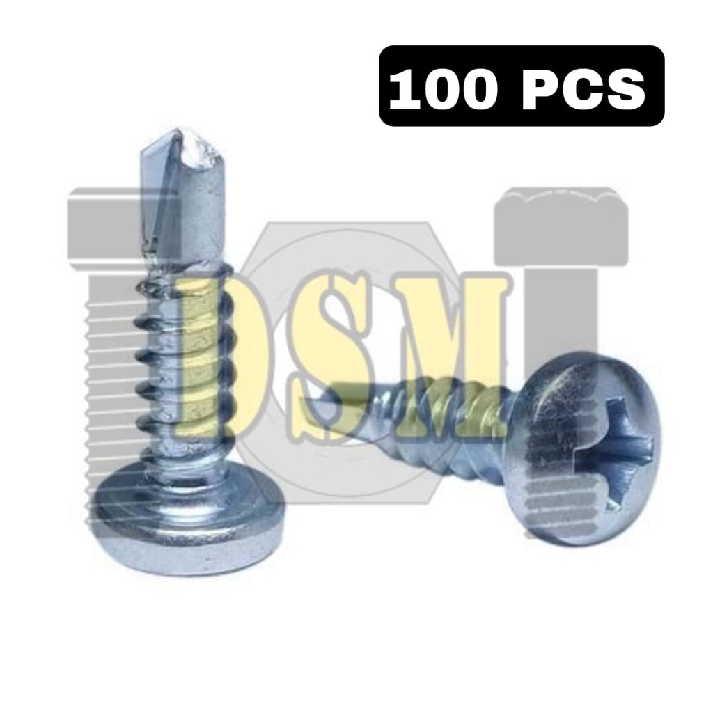 (100 PCS) Sekrup Roofing SDS PH #10x32 / Baut Baja Ringan PAB 10x1 1/4&quot; (3CM)