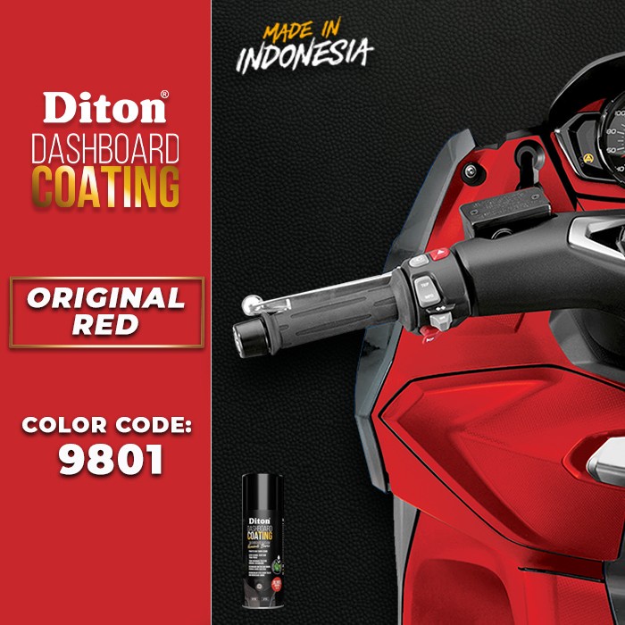 DITON PREMIUM DC 9801 DASHBOARD COATING RED Merah Cat Semprot Pylox Pilox