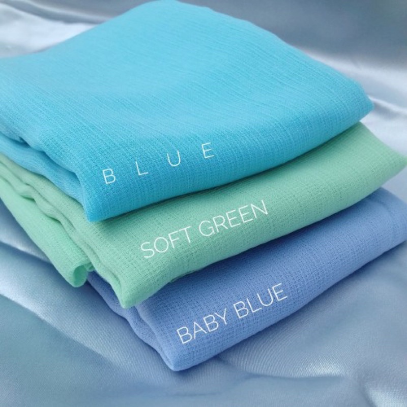 Jilbab segi empat Cornskin Premium Jahit Tepi/ Jilbab Serat Jagung / CORNSKIN-Babyblue neci