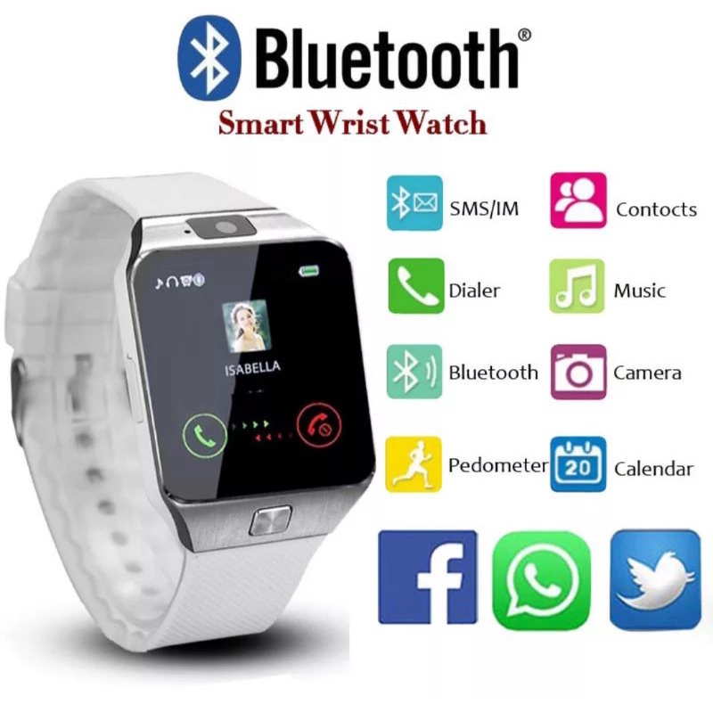 JAM HP BISA WHATSAPP, KALKULATOR DLL-Putih gold