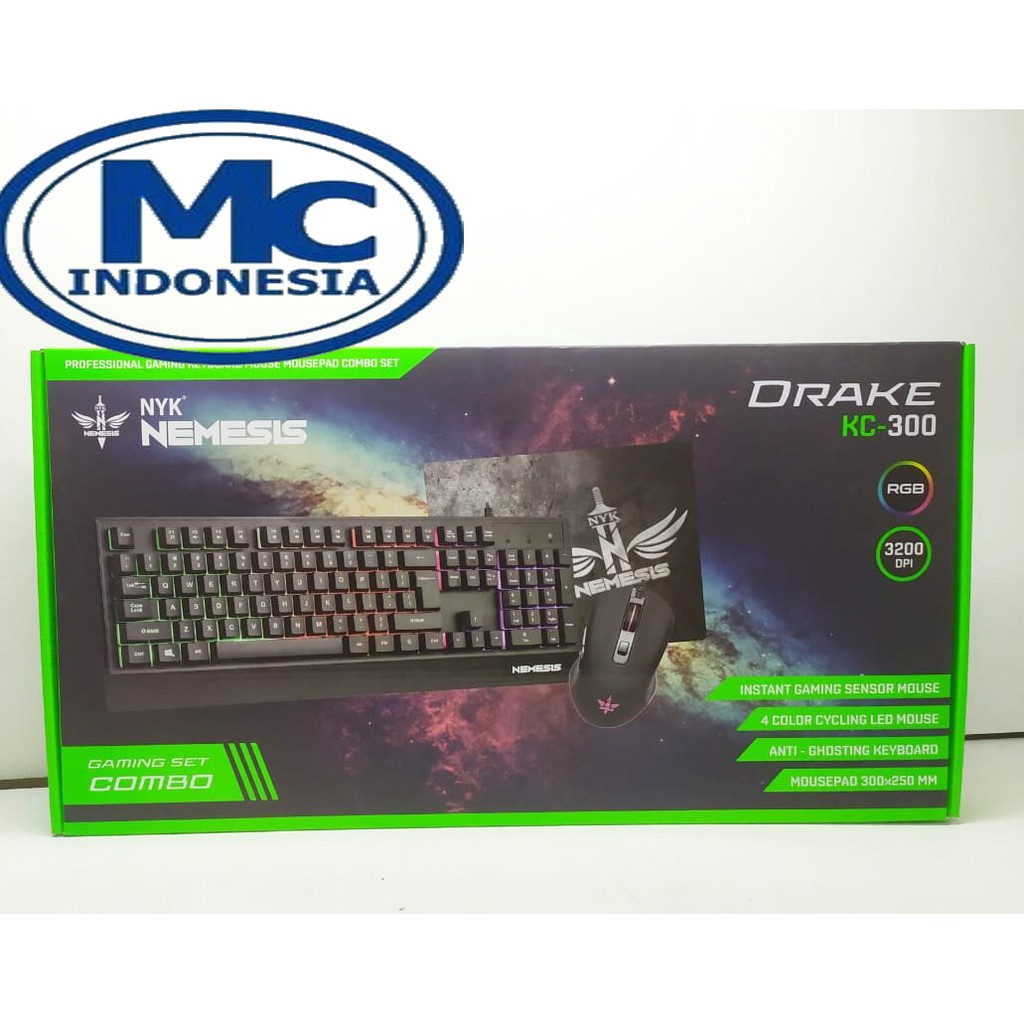 Keyboard + Mouse + Mousepad Gaming NYK DRAKE KC-300